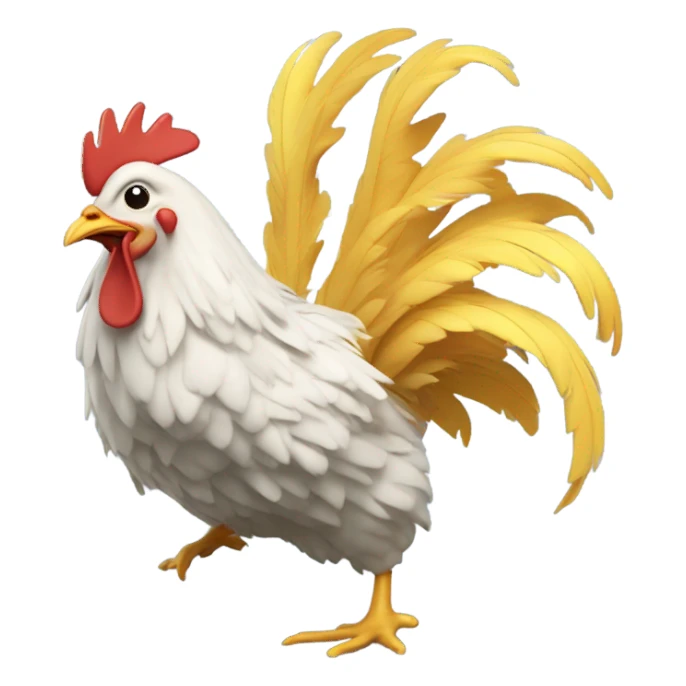Chicken riding a wave  sticker