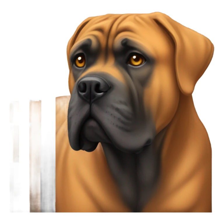 An orange - colored Cane Corso in jail. sticker