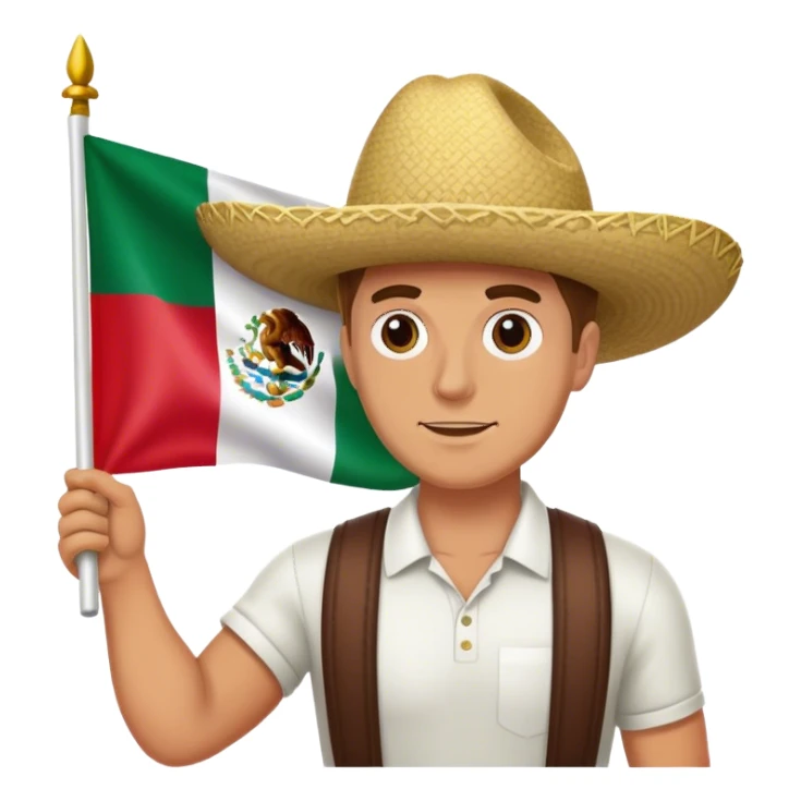 White man holding Mexican flag sticker