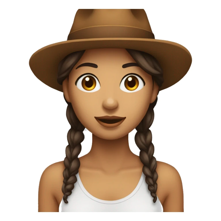 mulher morena com chapéu nordetina e cabelo marrom sticker