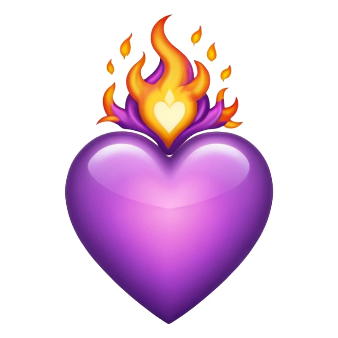 The flaming purple heart sticker