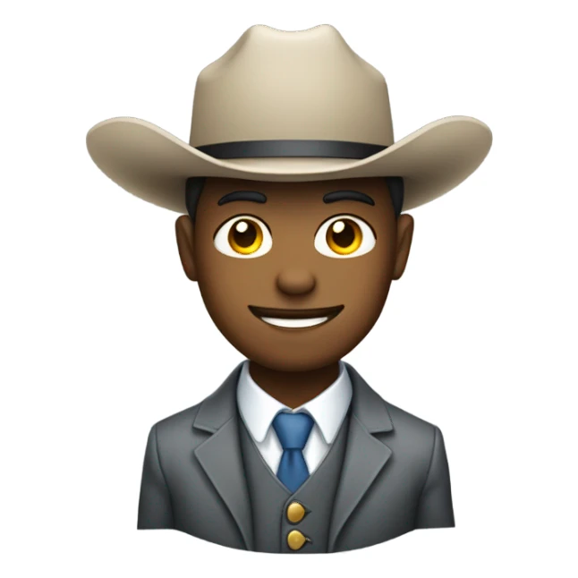Me with a cowboy hat wearing a suit sticker