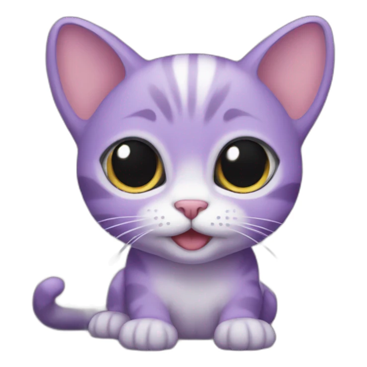 baby purple cat sticker