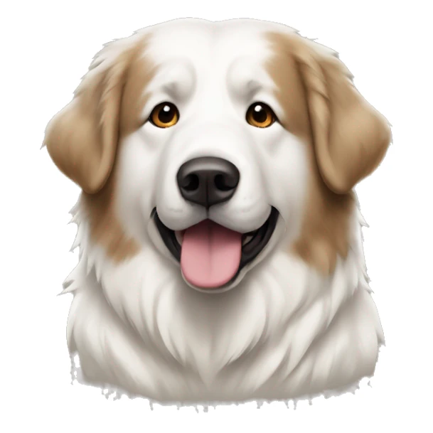 Great Pyrenees with brown sticker