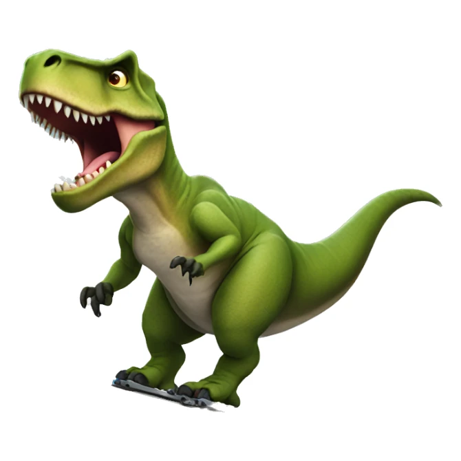 T-Rex skiing sticker