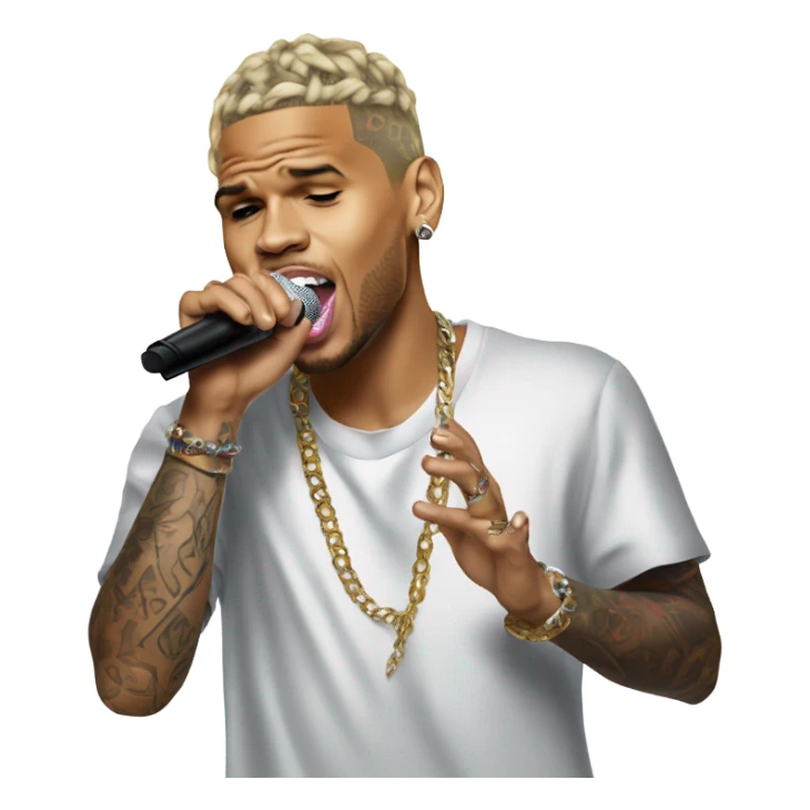 Hyper Realistic Chris brown singing residuals  sticker