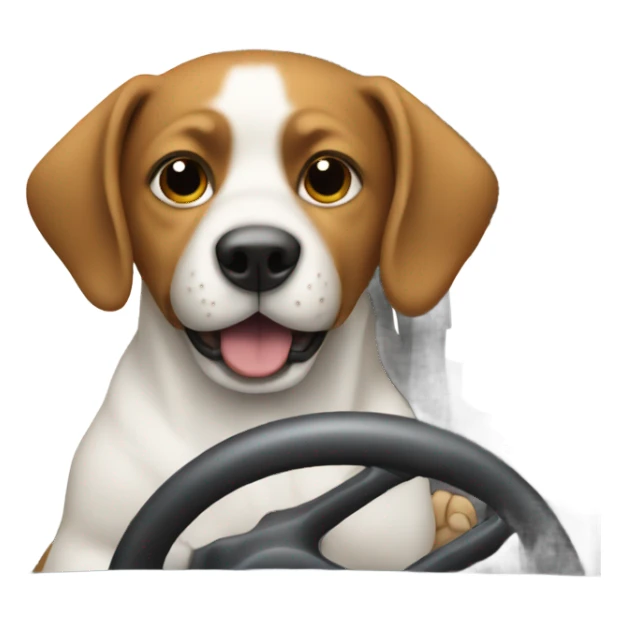 a dog driving a car sticker