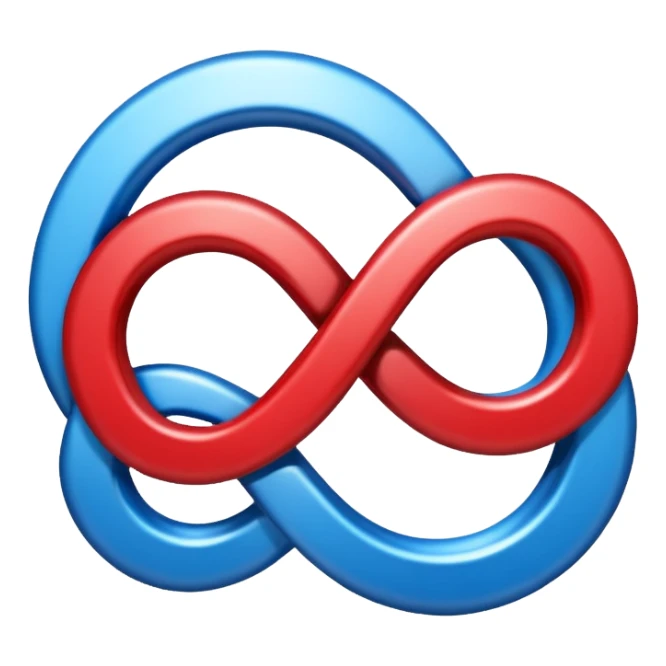 Devops   logo infinty with blue red combo  sticker