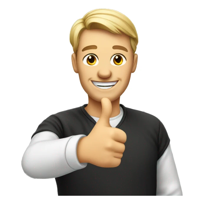 Smiling German man showing thumbs up  sticker