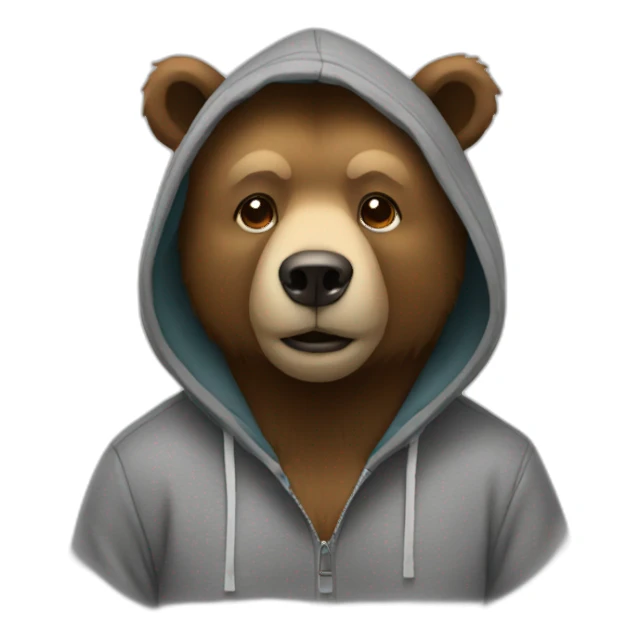Bear wearing a hoodie sticker