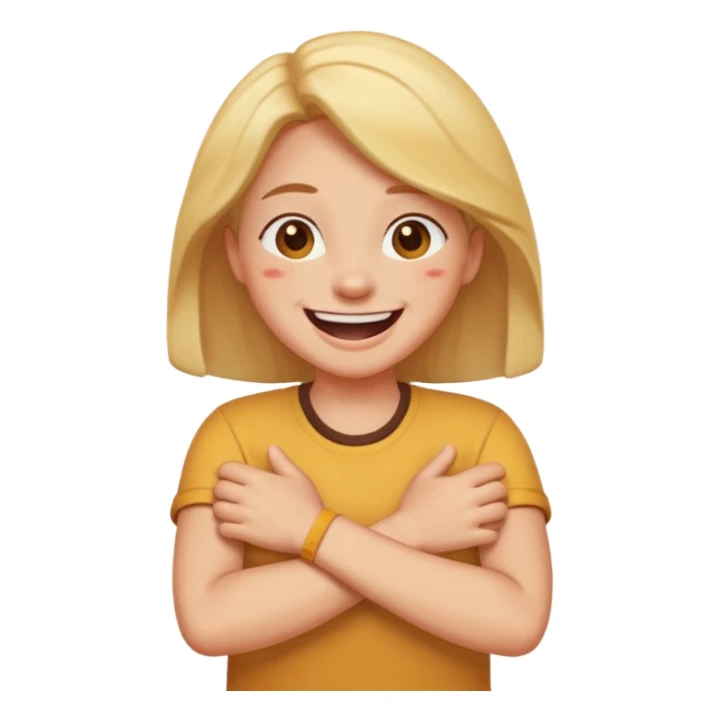 Crossing arms and laughing sticker