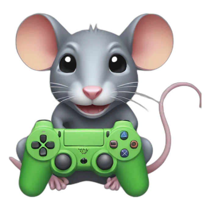 Rat with lizard playing playstation sticker