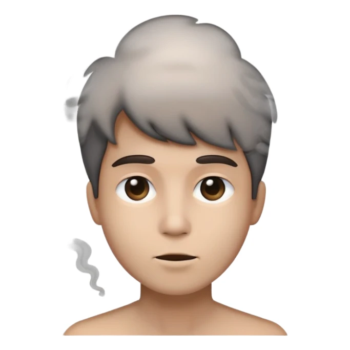 Smoke coming from a thinking person  sticker