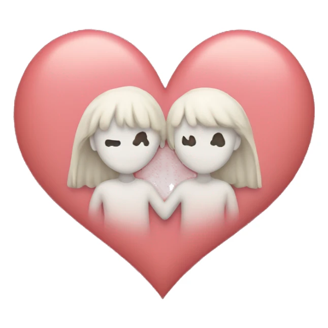 Wit mini heart joining together  sticker