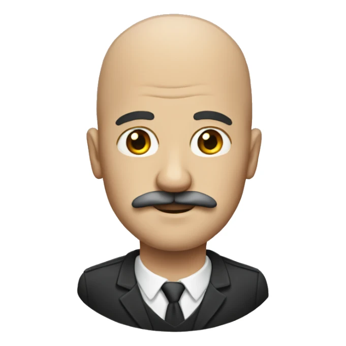 Man with moustache,bald head sticker