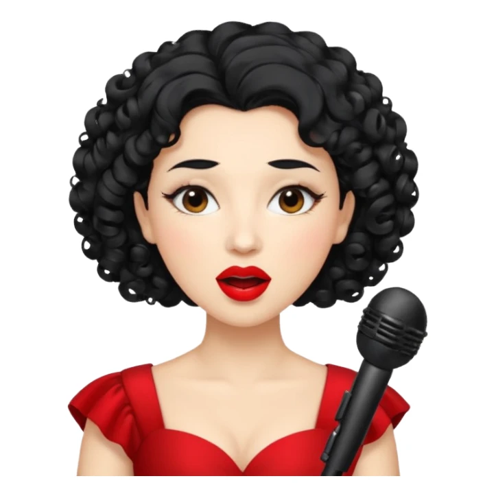 curly hair  opera singer singing sticker