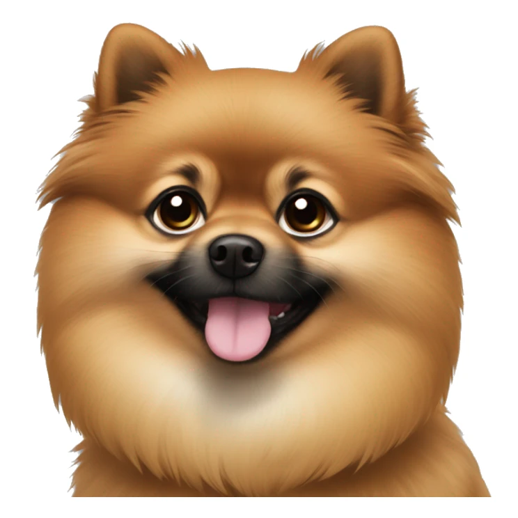 Brown Pomerania with black mouth sticker