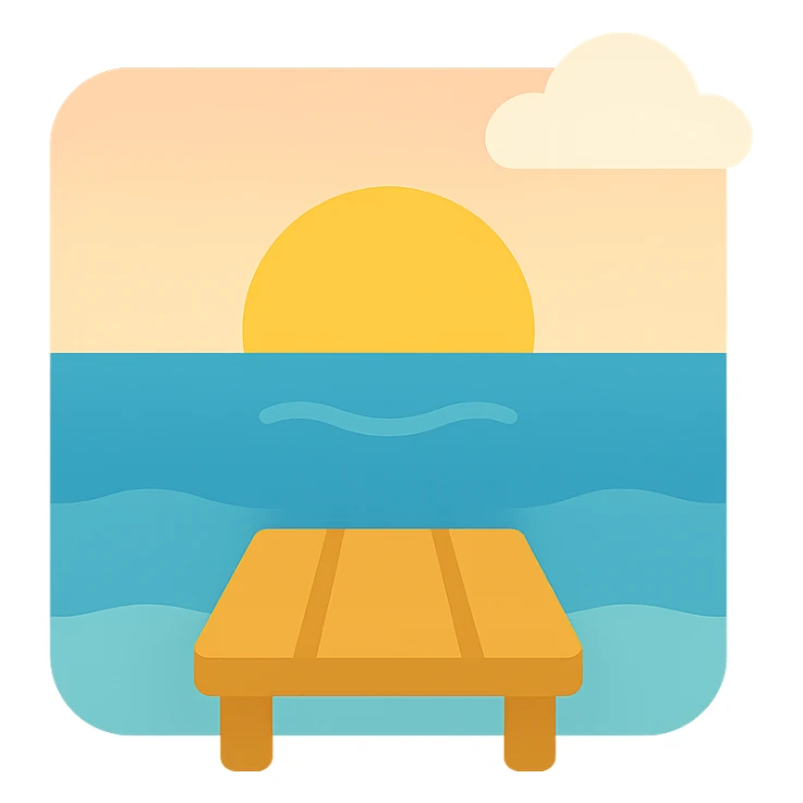 ocean sunset horizon pontoon sticker