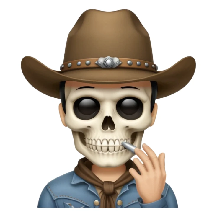 Combine these 3 emojis💀🤠🤫 sticker