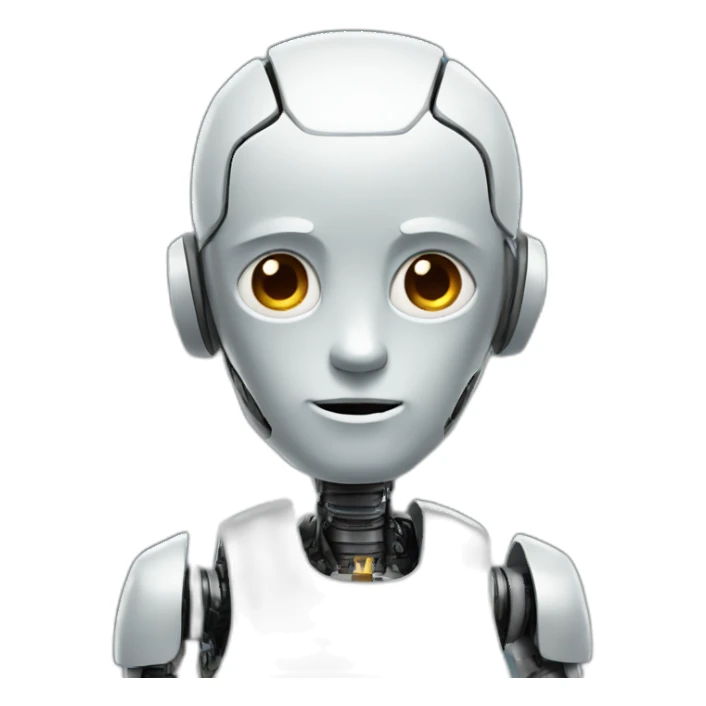 boy robot with big brains sticker
