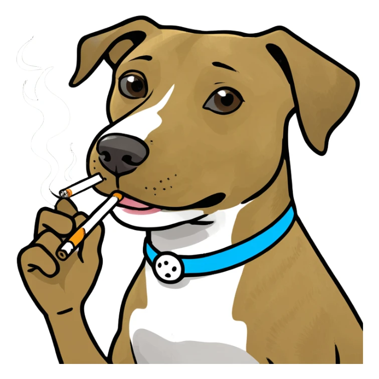 Dog smoking sticker