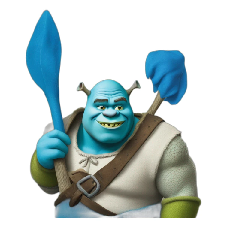 Shrek as a smurf sticker