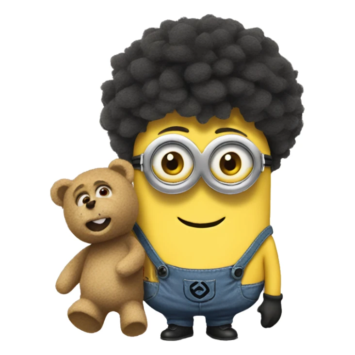 Minions with teddy bear  doll sticker