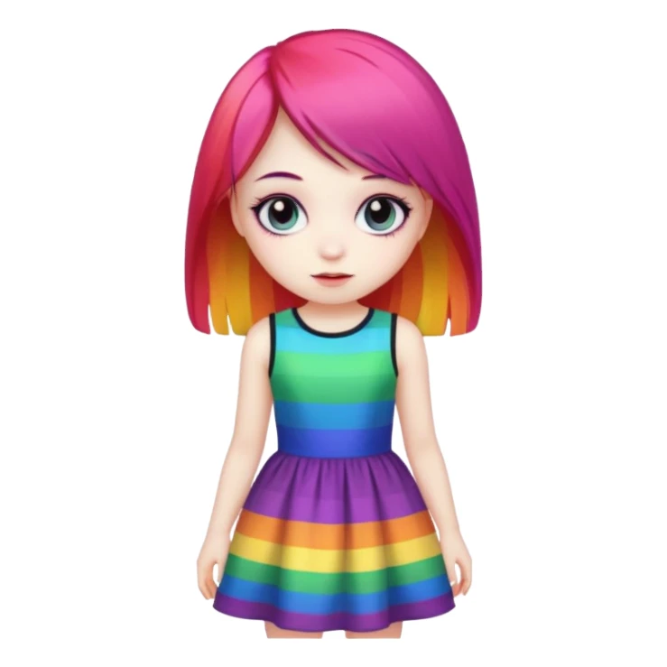 Emo girl in rainbow  sticker