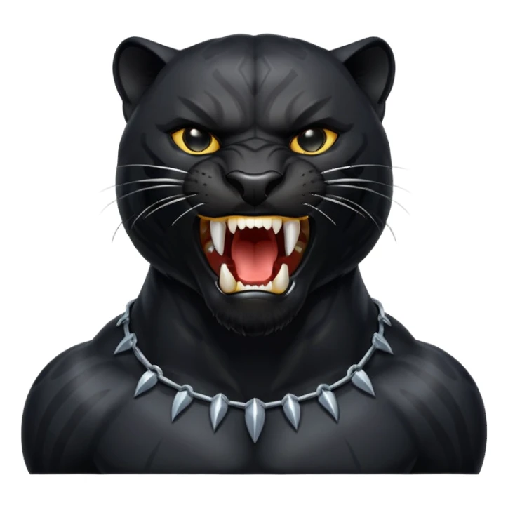 a black panther roaring sticker