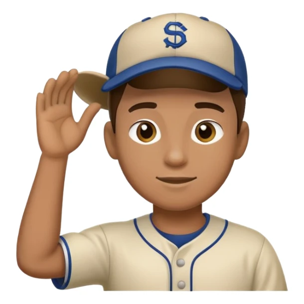 A baseball player tipping his hat sticker