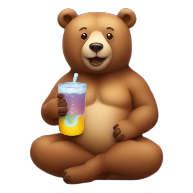 Yoga drink bear sticker