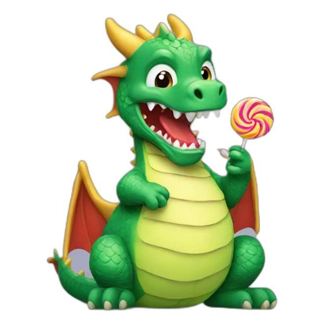 Dragon eating a lollipop  sticker