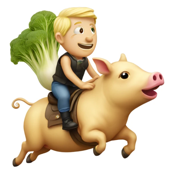 parsnip riding a flying pig sticker
