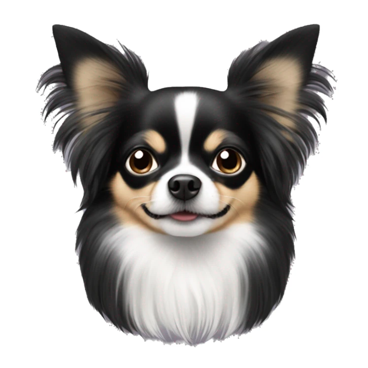 long haired black and white chihuahua sticker