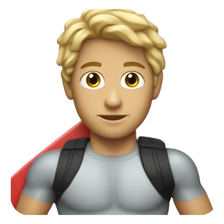 surfer boy, brow hair, red surfboard sticker