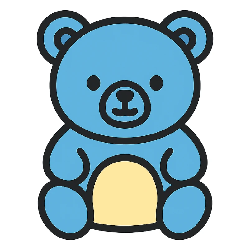 A cute blue bear sticker