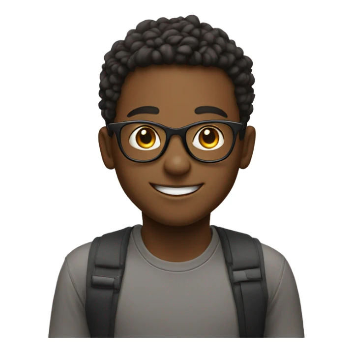 smiling boy with glasses indoors sticker