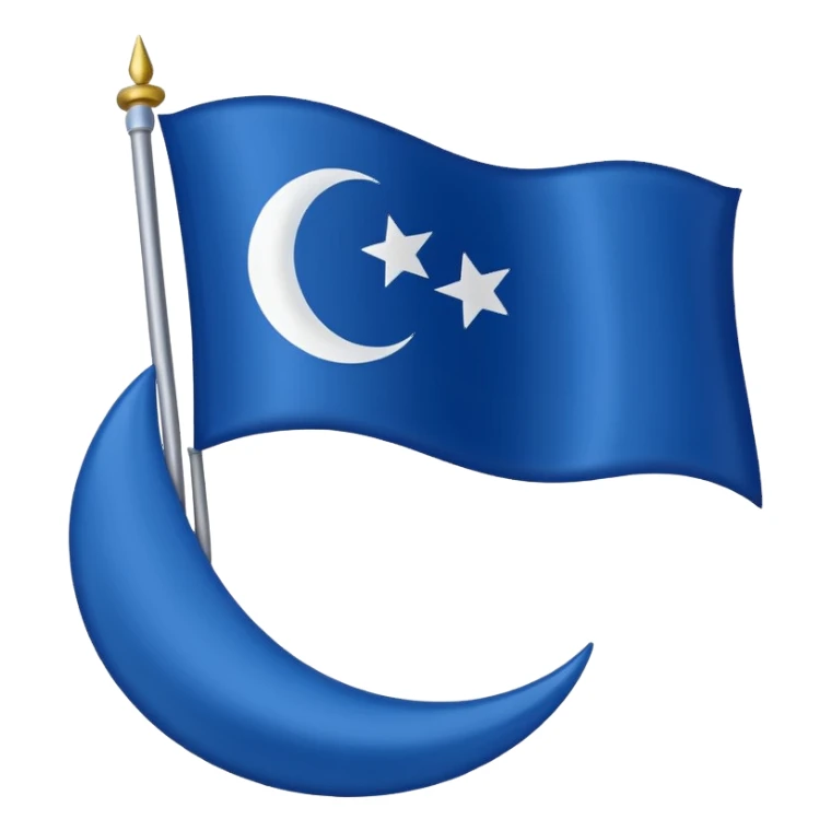 Turkish flag in blue sticker