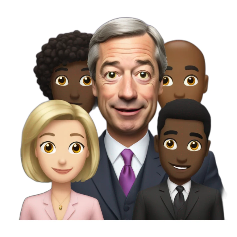 Nigel farage with black friends sticker