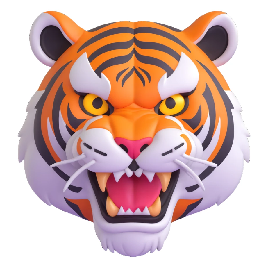 angry tiger face growling sticker