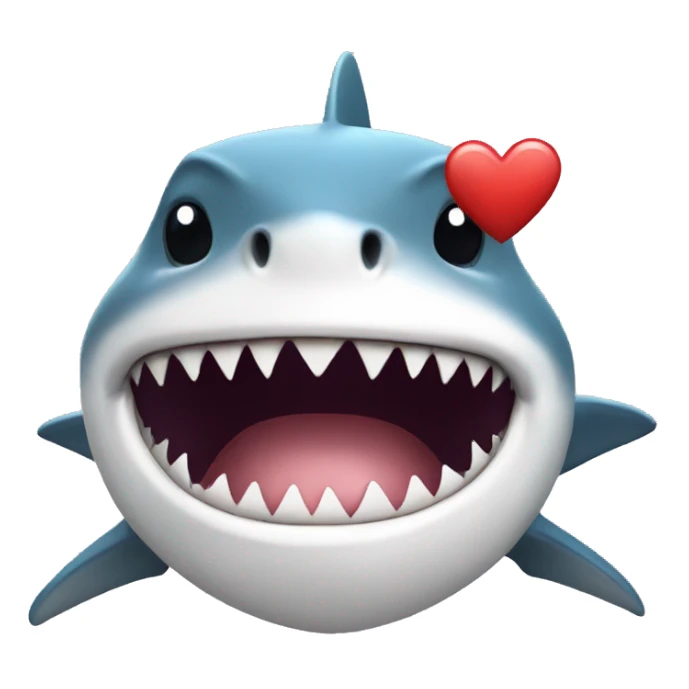 shark with heart sticker