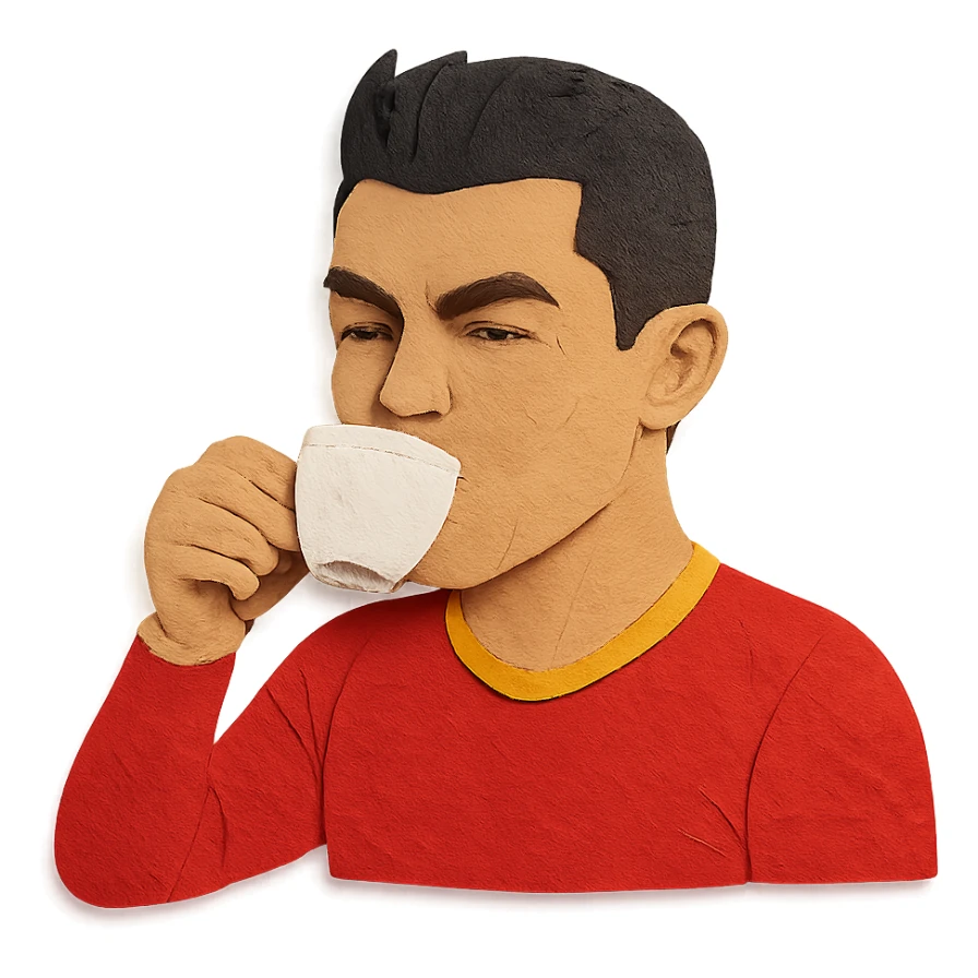 Cristiano Ronaldo drinking tea sticker