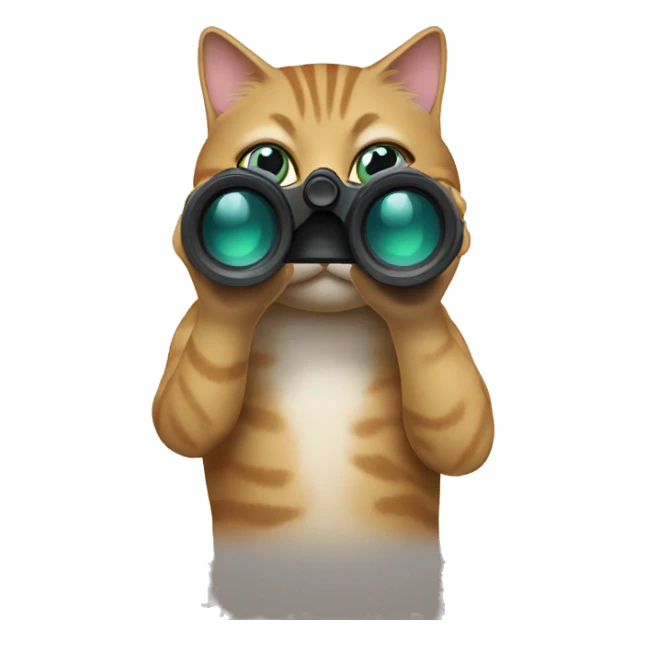 cat with binoculars sticker