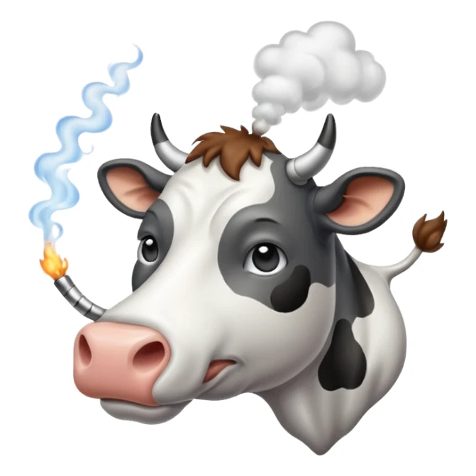 cow smoke weed sticker