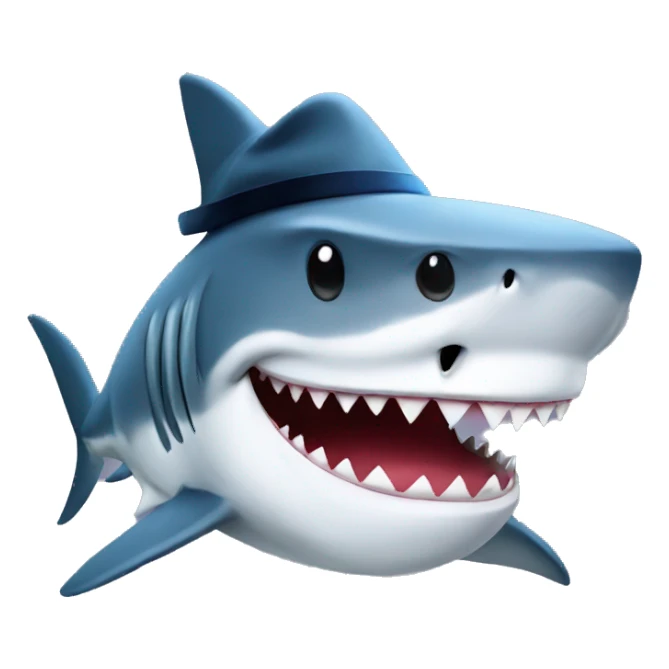 shark with hat sticker