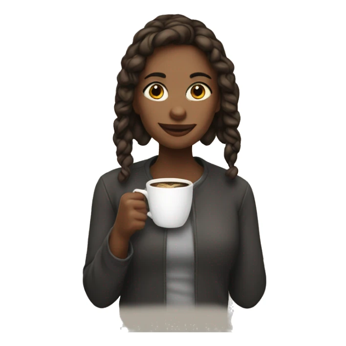 A girl drinking coffe sticker