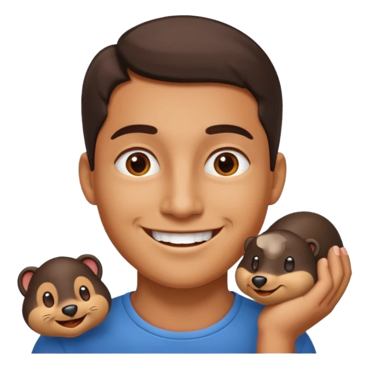 Smiling face with mole on chin sticker