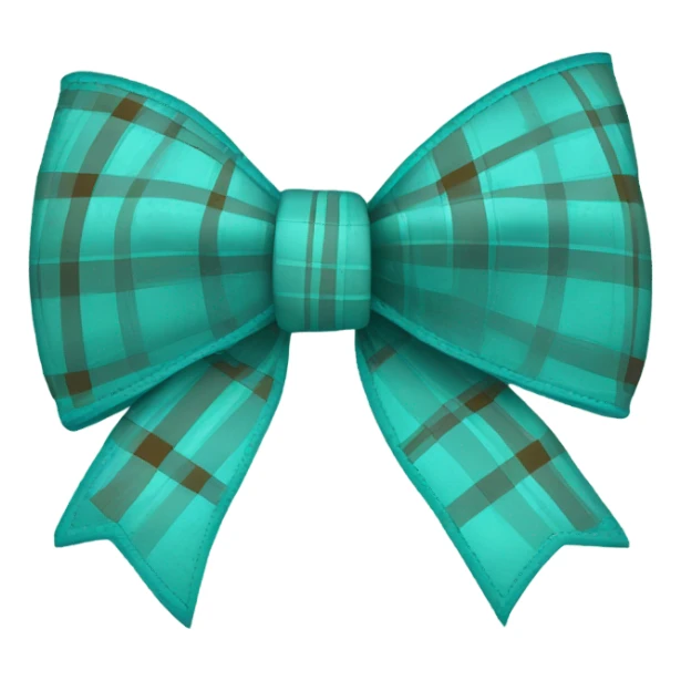 Turquoise plaid western bow sticker