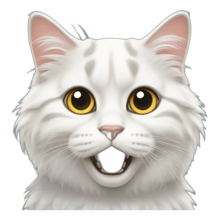 shocked 2d white Siberian cat sticker