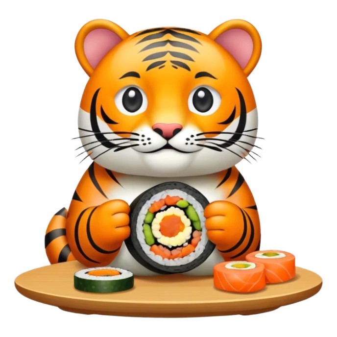 Tiger making gimbap sticker
